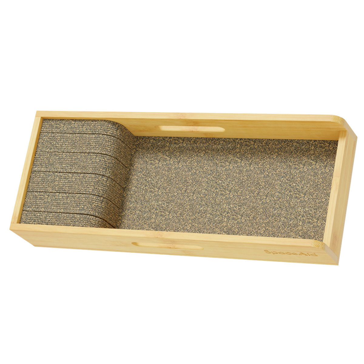 Bamboo Knife Drawer Organizer Insert, Small Kitchen Knife Storage Dock, Steak Knives Holder Tray for Drawer Organization